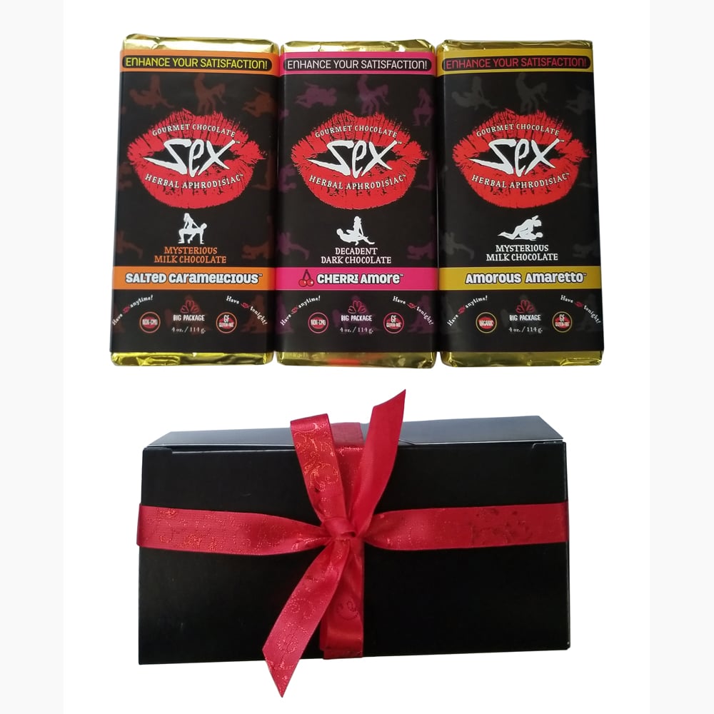 Gourmet Aphrodisiac Chocolate Gift Set of 3 Bars 12 oz Sex